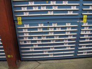 LISTA HEAVY DUTY 9-DRAWER PARTS CABINET W/ CONTENTS (W-50) LOADING & HANDLING FEE $25-